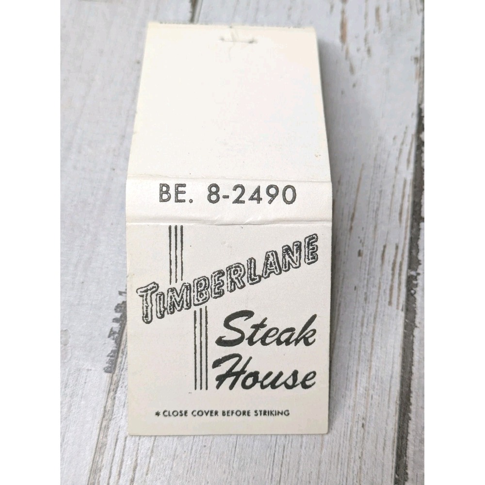 Vintage Matchbook Cover Timberlane Steakhouse Oak Lawn, IL‎